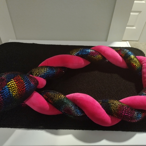 4 1/2 Foot Plush Pink and Sparkly Snake - Picture 1 of 2